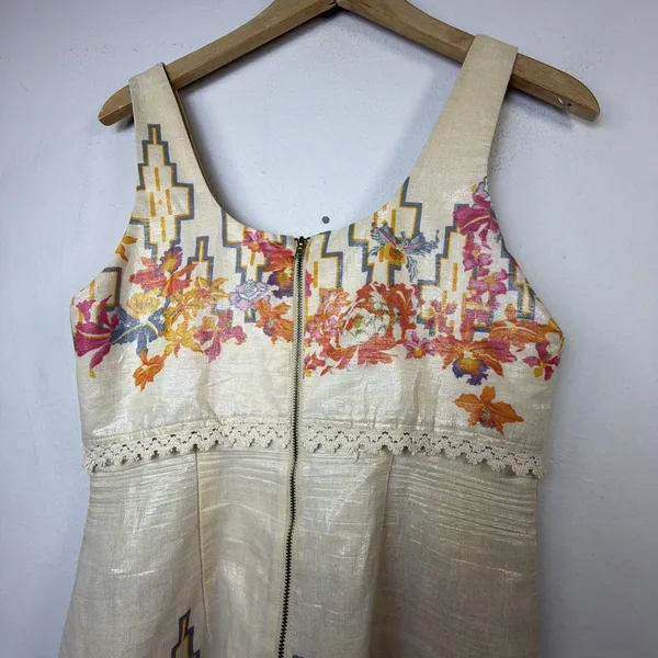 Free People medium large the big bang shimmer dress festival bohemian tiered - Image 5