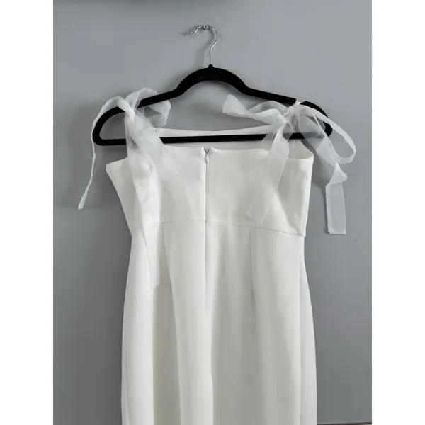 NWOT Lulus Romantic Celebration White Tie Strap Bodycon Midi Dress Size Small - Image 9