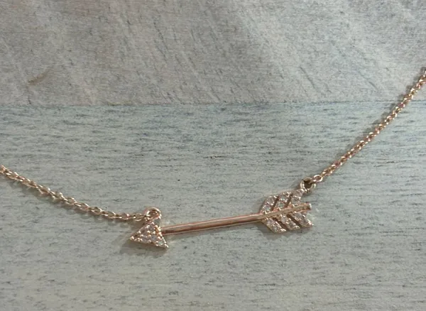 Rose Gold Arrow Diamond Necklace - Image 2