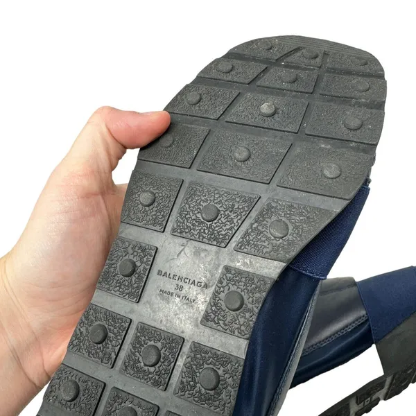 Balenciaga Race‎ Runners Navy Blue Leather Mesh Shoes Low Top Womens 38 US 7.5-8 - Image 9