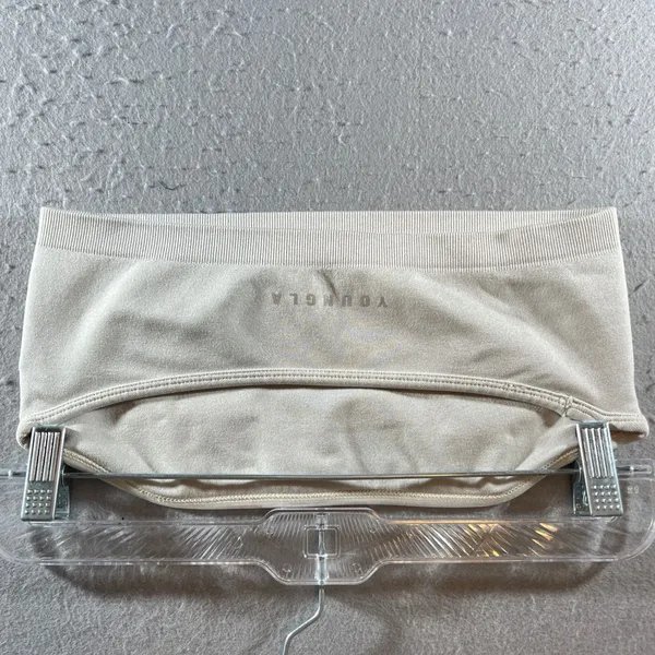 1007 | Youngla‎ Seamless Ribbed Strapless Bandeau Tube Top Cream Women Medium - Image 2