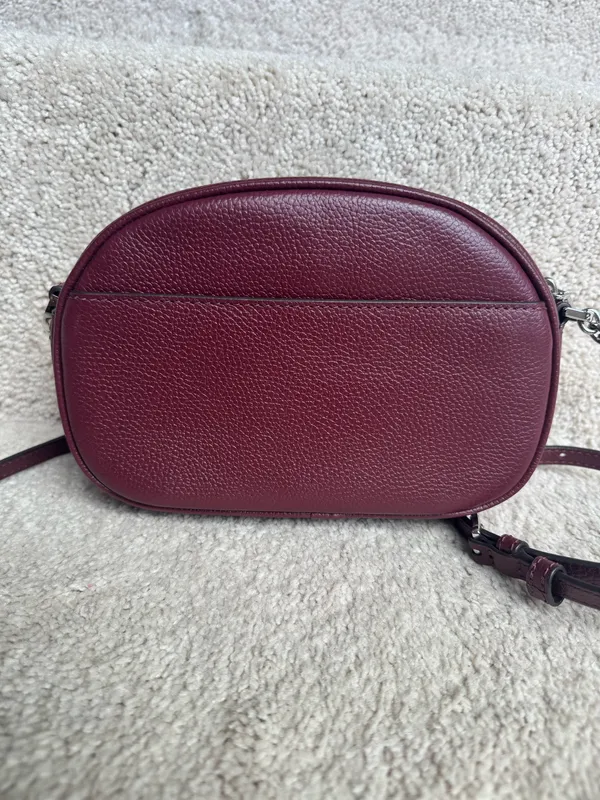 Michael Kors Jet Set Mini Pebbled Leather Merlot Crossbody Bag - Image 2