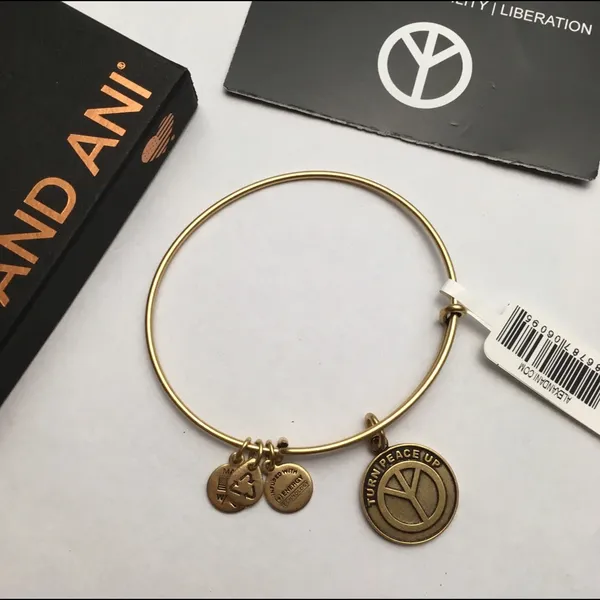 Alex & Ani Turn Peace Up Charm Bangle Bracelet - Image 5