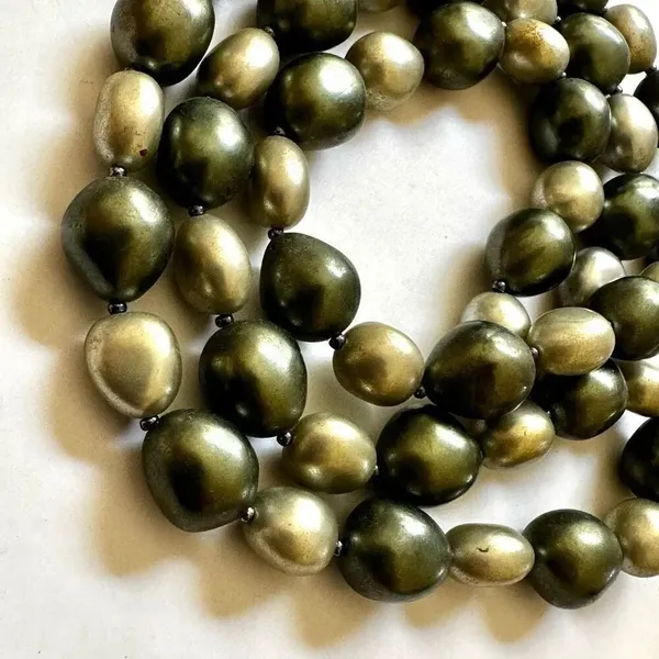 Trifari vintage grey faux pearl long necklace - Image 5