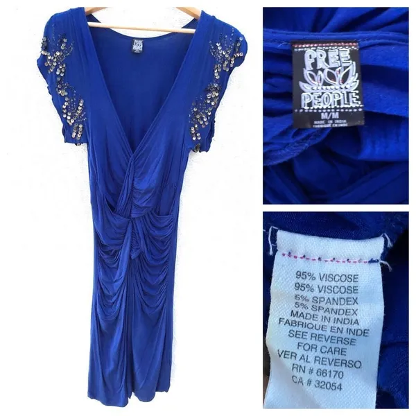 Free People Draped Dress With Beading Accents - Image 2
