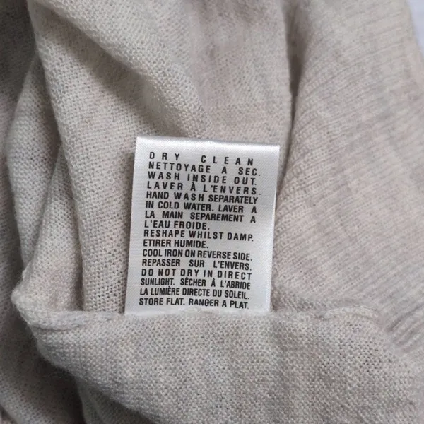 Allsaints Spitalfields Beige Asymmetrical Hem Merino Wool Sweater Dress 4 - Image 11