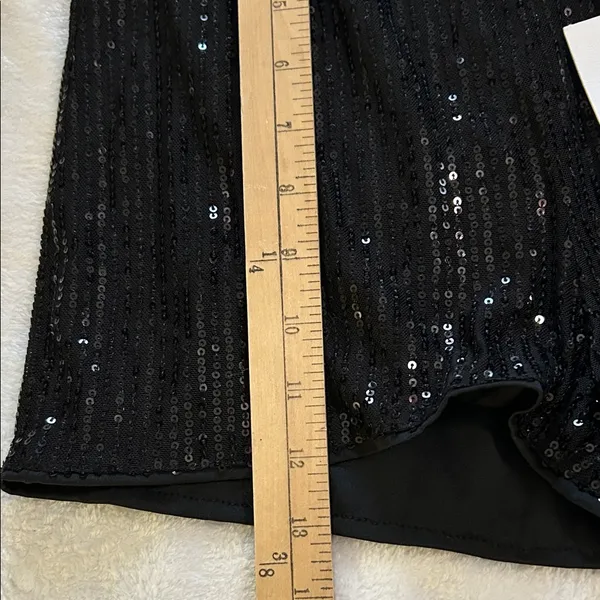 Uoighf Black Sequin High Waist Shorts Size XS - Image 8