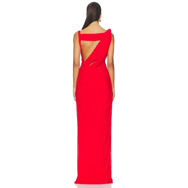 Deme by Gabriella Adrianna Romantic Draped Ethereal Formal Dress NWT Red S $405 - Image 3