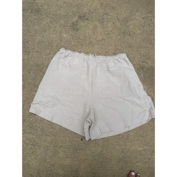 NEW H&M Linen Blend Shorts Womens Large Beige Casual Coastal Summer‎ - Image 8