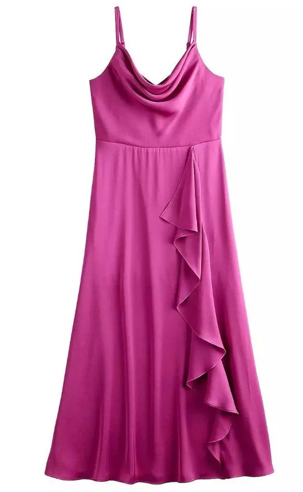 Nine West Cowlneck Maxi Satin Dress - Image 3