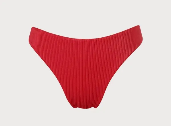 Berlook Red Solid Low Waisted Bikini BOTTOM ONLY 71 - Image 4