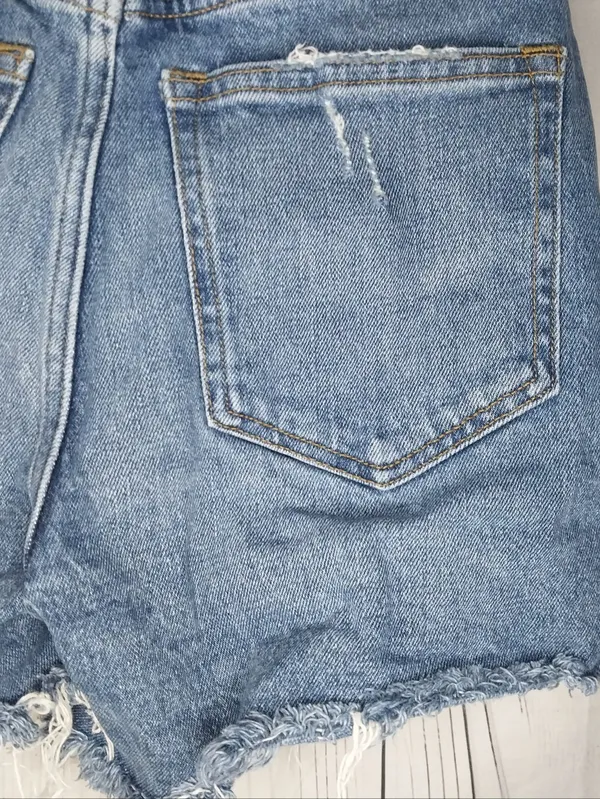 Abercrombie & Fitch High-Riseb The 4" Mom Denim Distressed Cutoff Shorts - Image 9