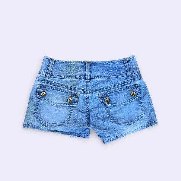 Y2K 2000s Grunge Micro Mini Baddie Hot Pants Low Rise Wide Band Denim Jean Booty Bimbo Shorts #goth #whimsigoth subversive acubi #cyber #punk biker whimsygoth #mcbling streetwear Size 1 - Measurement in pics - Image 2