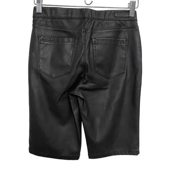 BLANK NYC Black Faux Leather Biker Chino Shorts Size 26‎ - Image 3