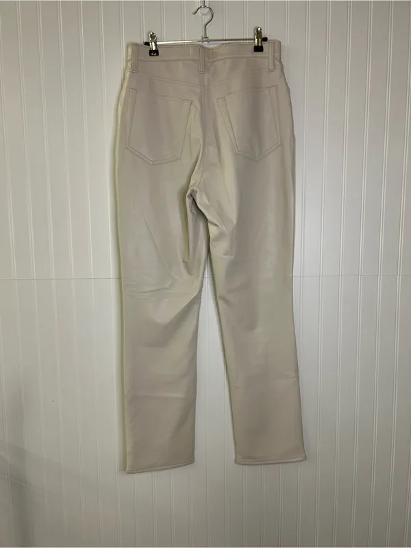 Abercrombie & Fitch The Slim Straight Ultra High Rise Pants Faux Leather Size 30 - Image 5