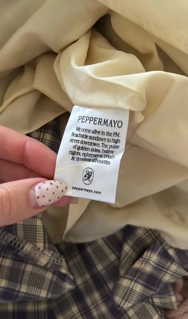 Peppermayo Mini Dress Flannel Gingham Pattern - Image 4