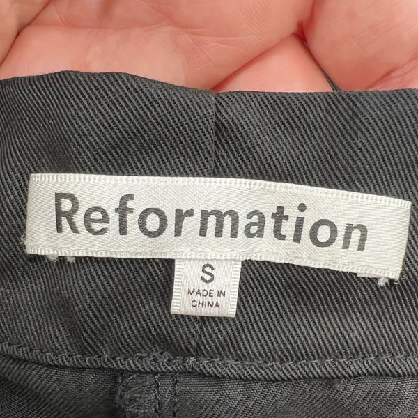Reformation grommet drawstring waist black pants‎ Sz S - Image 3