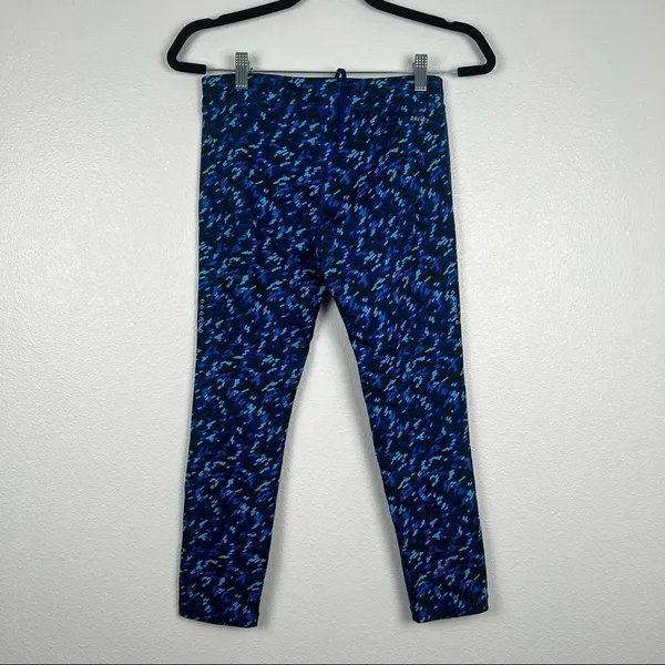 Nike Dri-FIT Blue‎ Geometric Print Cropped Athletic Leggings Womens Small - Image 5