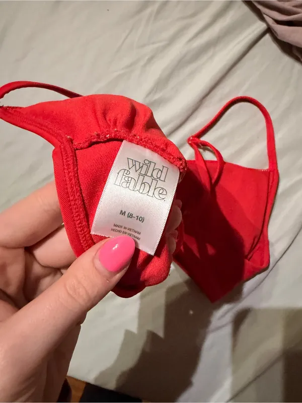 wild fable red Cutout Bikini top with Adjustable Straps - Image 3