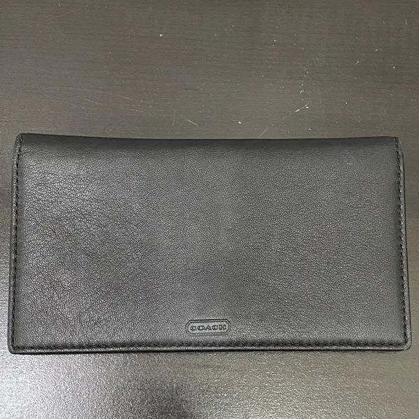 COACH Black Leather Bifold Checkbook Insert Wallet - Image 5