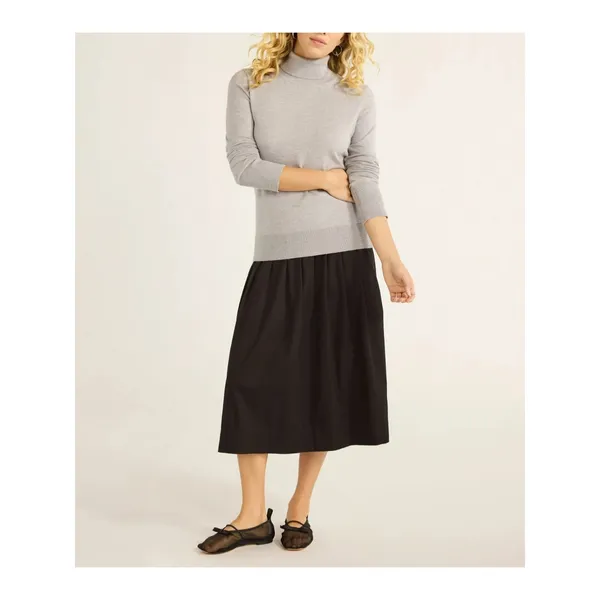 Free Assembly Womens Sweater Size L Heather Grey Ribbed Turtleneck Knit Classic - Image 6