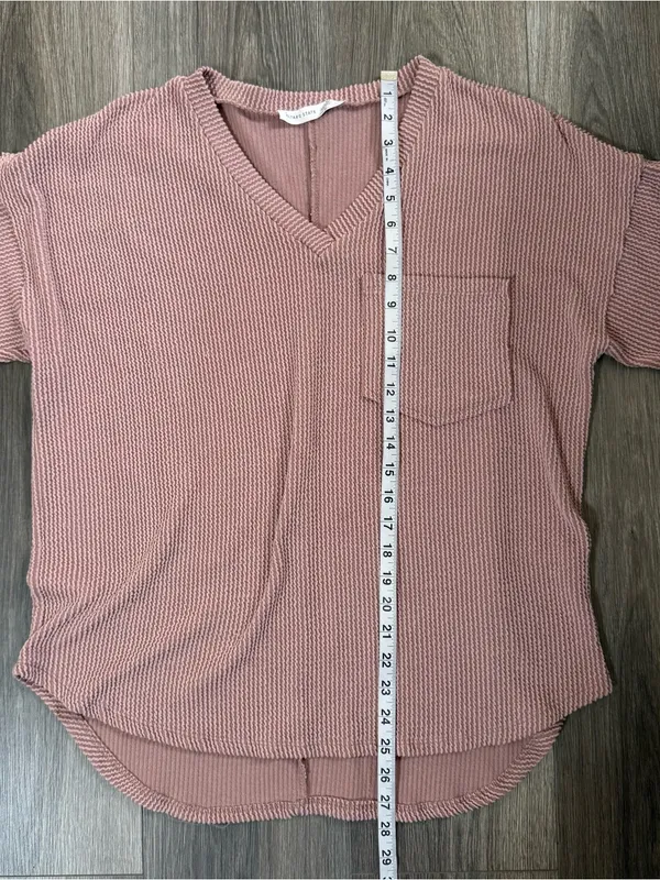 Altar'd State Dusty Rose Pink Ribbed Front Pocket Shirt Size Small Casual Basics - Image 8