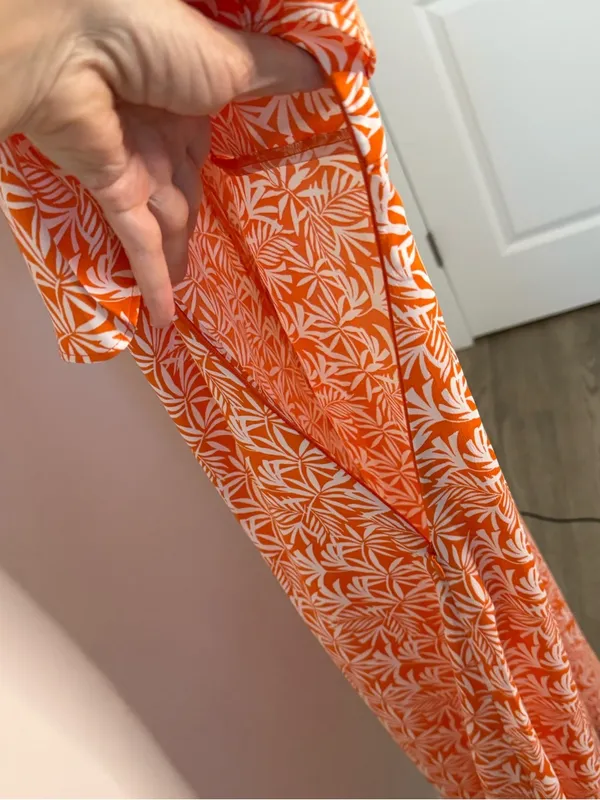 Ann Taylor Factory Orange Tropical Print Maxi Dress Size 6 - Image 4