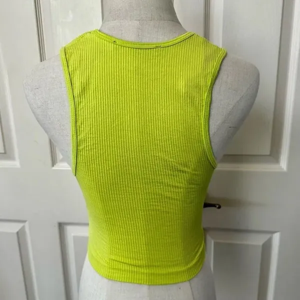 Zara lime green neon cropped tank top - Image 3