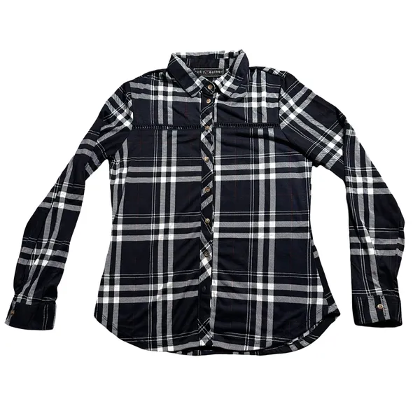 Polly & Esther Plaid Button Down Medium NWT Preppy Dark Academia Retro - Image 2