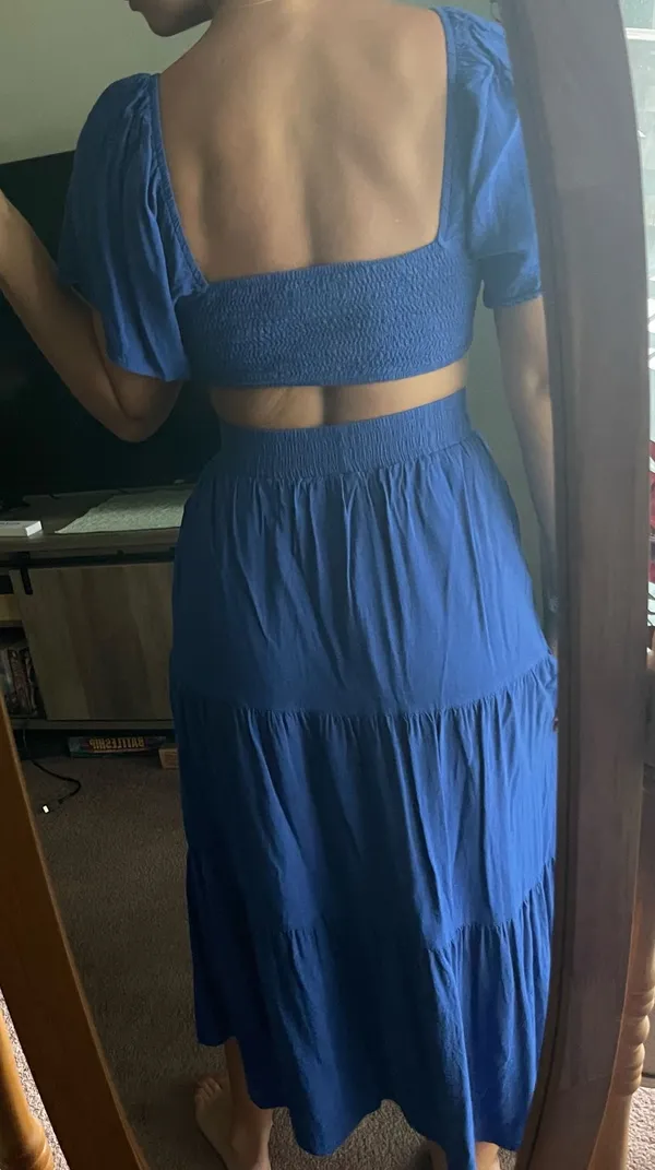Blue cutout dress - Image 3