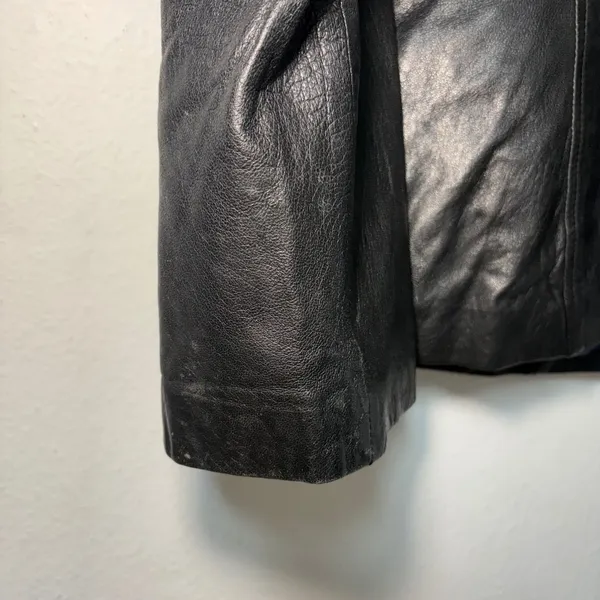Wilsons Leather Pelle Studio Black Blazer Jacket Womens‎ M Chic Biker 90s - Image 8
