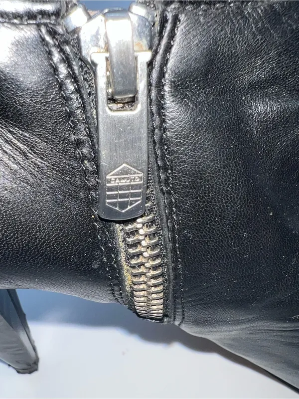 Vince Camuto Ruched Peeptoe Bootie w/Silver Metal Accent Working Zipper-Size 9.5 - Image 6