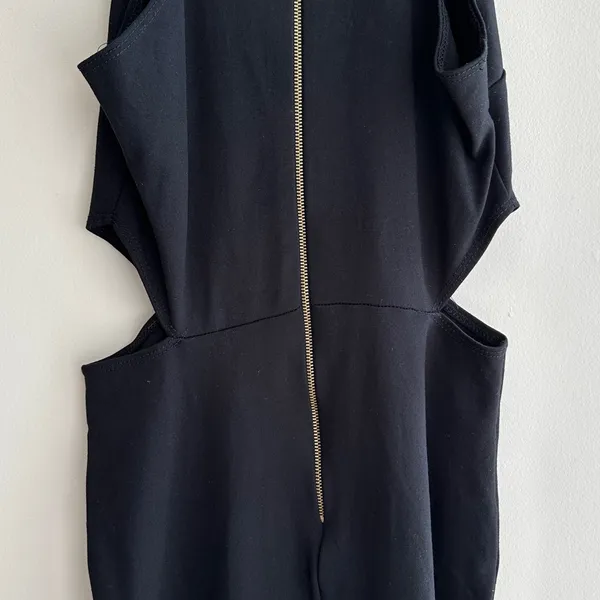 Rolla Coster Black Bodycon Tank Top Cutout Zippered Dress, Size Medium - Image 14