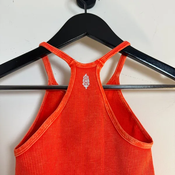 FREE PEOPLE Movement Happiness Runs Long Crop Tank in Orange Size X-Small/Small - Image 7