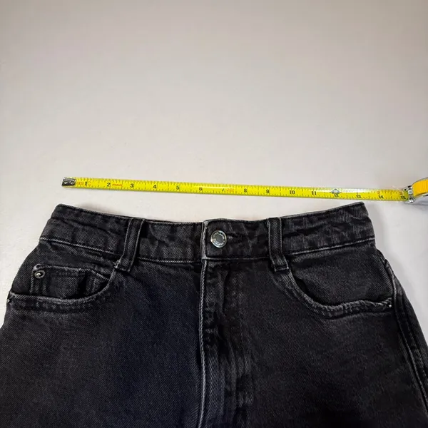 Zara Womens High Waisted Mom Jeans Washed Black Denim Straight Leg Size 4 EUR 36 - Image 8