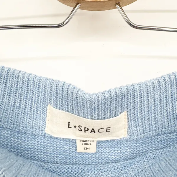 L*Space Womens Blue Siren Ruched High Slit Cotton Knit Midi Skirt Size S‎ - Image 6