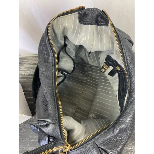 Cole Haan Black Leather Shoulder Hobo Slouchy Handbag Purse - Image 5