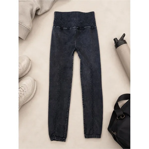 Free People Movement Good Karma Washed‎ Black Leggings S NWOT - Image 2