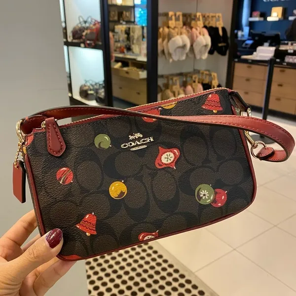NWT Coach Nolita 19 In Signature Canvas wristlet With Ornament Print‎ - Image 6