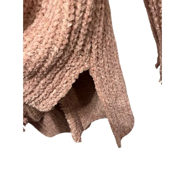 POL‎ Chenille Pom Pom Hoodie Distressed Knit Sweater Pink Size Medium - Image 8