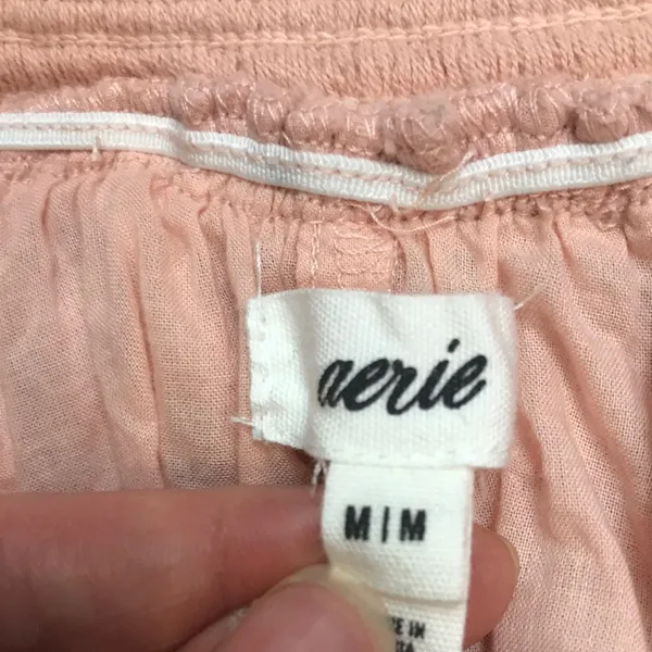Aerie Women’s Pink Crochet Lace Elasticized Waist Tiered Mini Skirt - Image 5