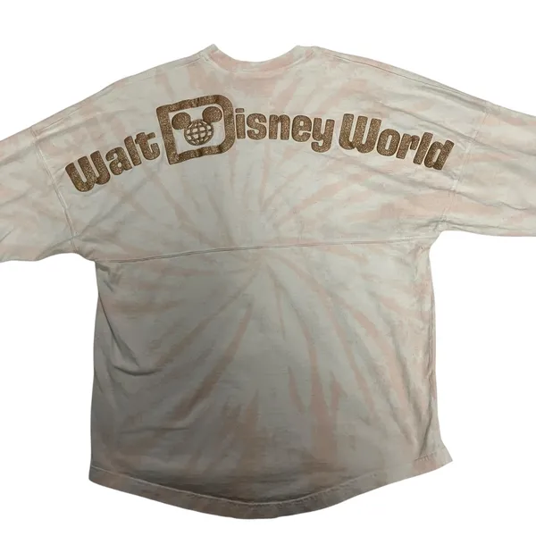 Disney Parks Walt Disney World Rose Gold Glitter Tie Dye Spirit Jersey Size XS - Image 5