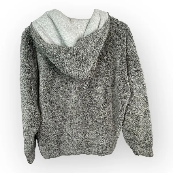 Prana Womens size Small Permafrost Half Zip Teddy Fleece Hoodie w23180516 Gray - Image 2