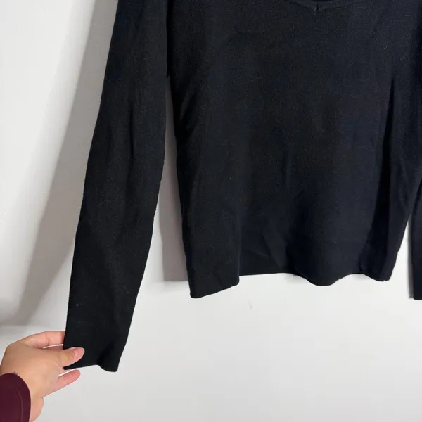 Ann Taylor Black Sweater Square Neckline Medium Soft Casual‎ Minimalist Office - Image 5