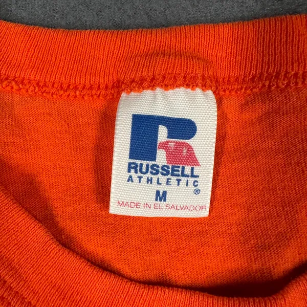 Vintage Auburn‎ Tigers T-shirt Russell Athletic Orange Medium SS Tiger Walk Tee - Image 4