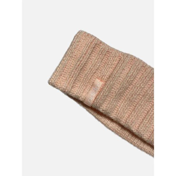 Adidas Headband Womens OSFA Pink Tint Linear Ribbed Knit Ear Warmer Athletic - Image 2