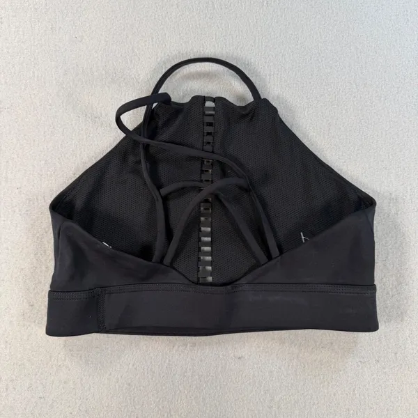 Nike Womens High Neck Sports Bra Black Rainbow Ladder Strappy Racerback XS - Image 2