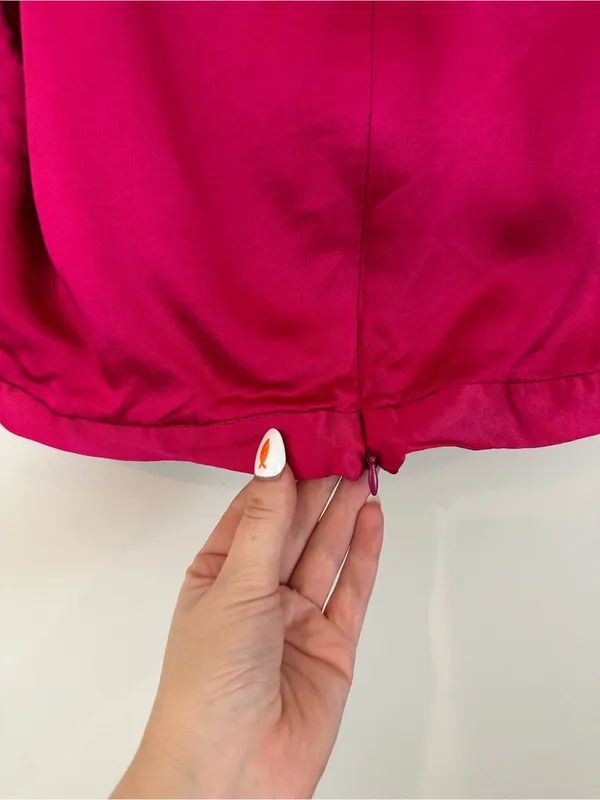 Zara Pink Cowl Neck Sleeveless Top Crop Length Zipper Back Size XL - Image 3