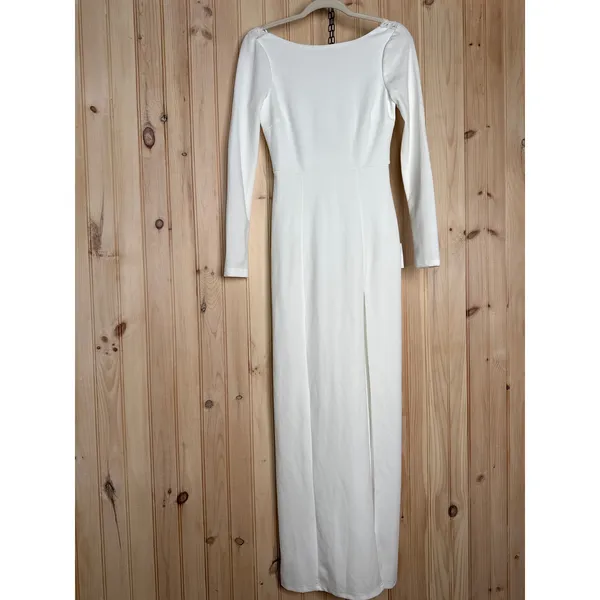 NWT Lulus Romantic Moments White Lace Long Sleeve Dress Open Back Wedding Sz XS - Image 2