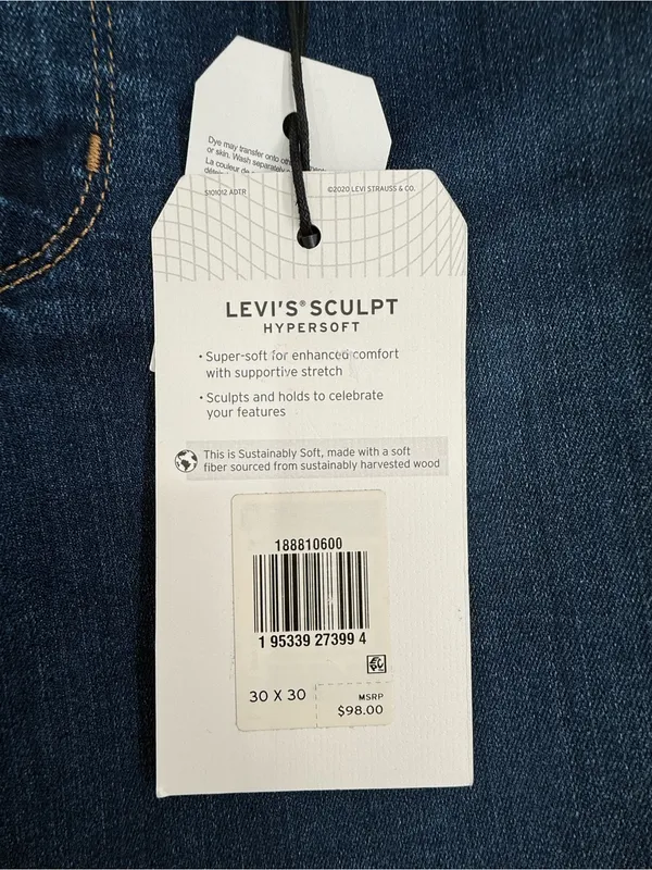Levi's 711 Skinny Dark Blue Skinny Jeans - Women's 30x30 - Image 4